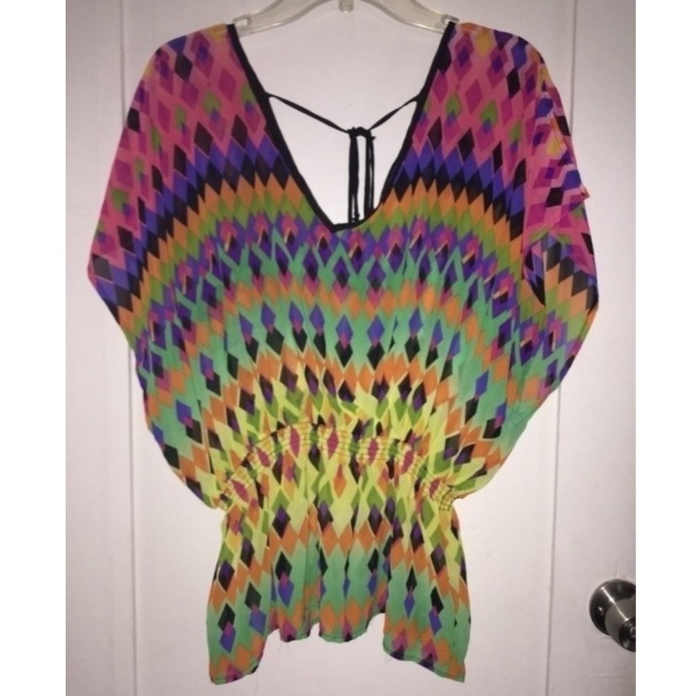 F21 Carnival Nights Sheer Top